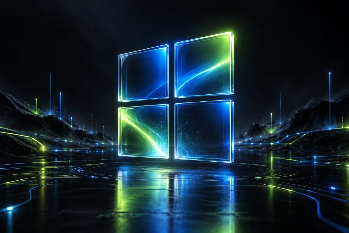 Ilustración tecnológica abstracta para Windows 11 Pro